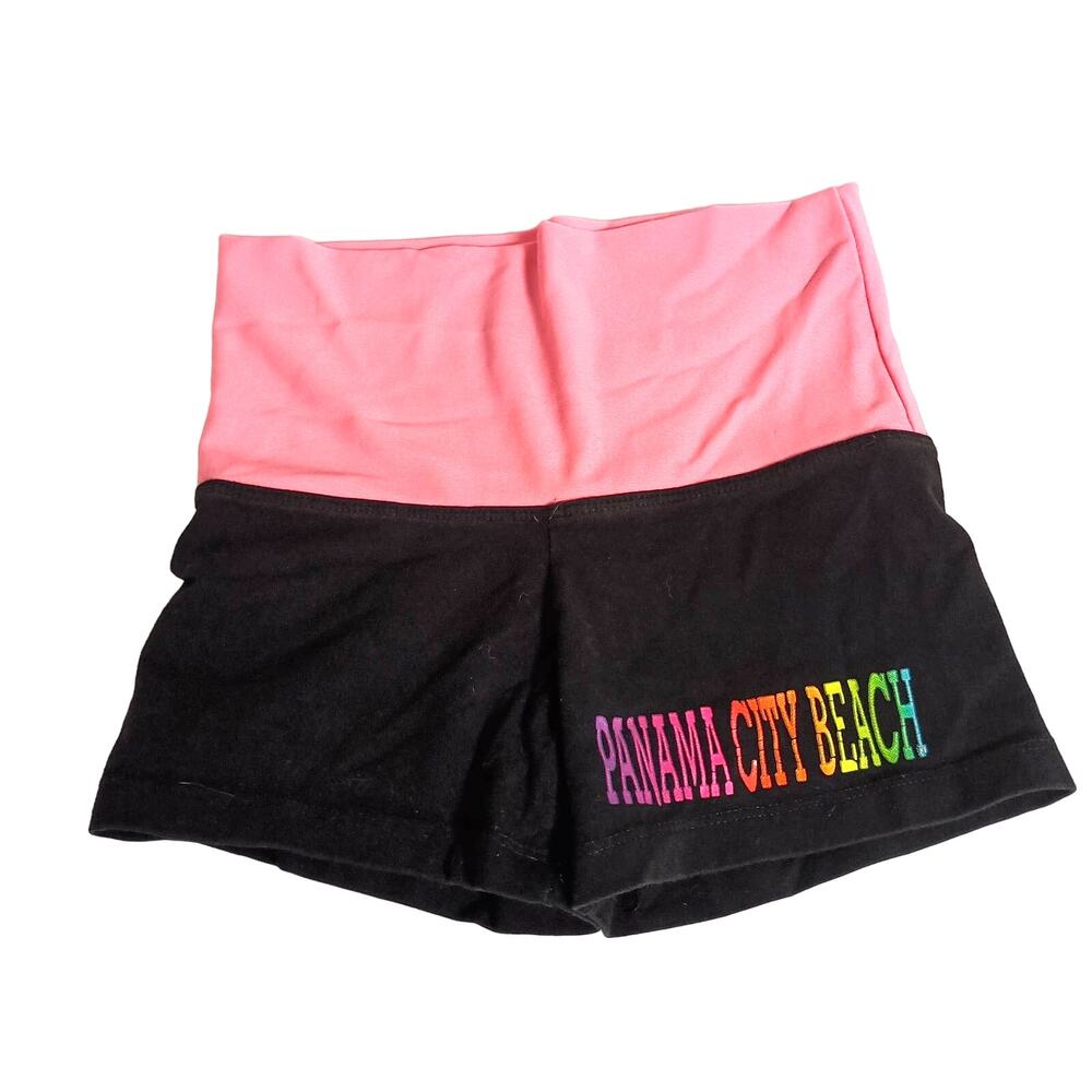 Alvinโs Island Girls M Panama City Beach Yoga Shorts Black Pink High Waist